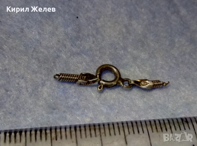 СТАРА СРЕБЪРНА КАРАБИНКА ЗАКОПЧАЛКА За КОЛИЕ ЛАНЕЦ ВЕРИЖКА ГРИВНА СРЕБРО 925 ITALY 31634, снимка 5 - Други - 50510809