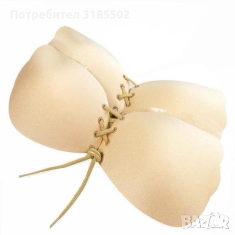 Силиконов самозалепващ се сутиен /Размер: A, B, C, D; Цвят: Бежов / Сутиенът се побира под каквито и, снимка 5 - Бельо - 51513910