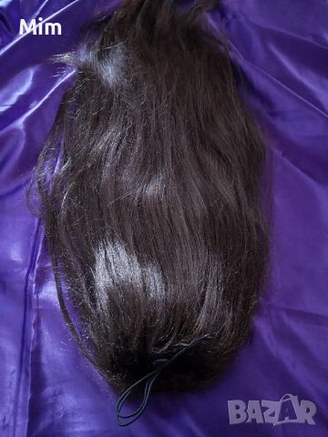 Екстейшан, кестенява дълга 75 см опашка, снимка 4 - Аксесоари за коса - 46351047
