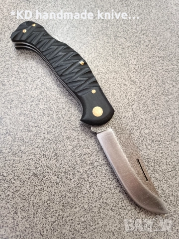 Сгъваем нож ръчно изработен от N690co стомана + ПОДАРЪК кания, снимка 2 - Ножове - 51962867