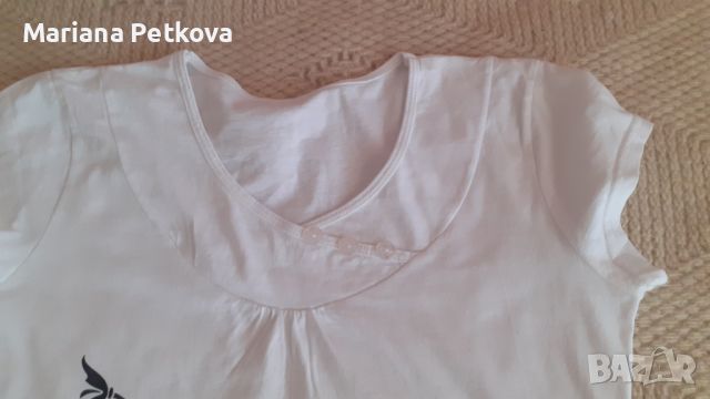 Бяла памучна тениска, снимка 2 - Тениски - 46016680