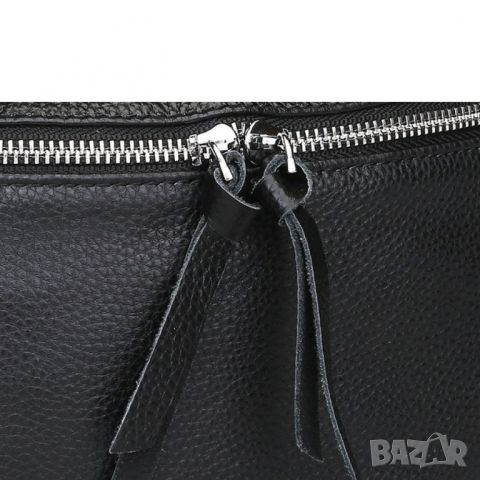 Малка чанта от естествена кожа Black 1224, снимка 2 - Чанти - 45352732