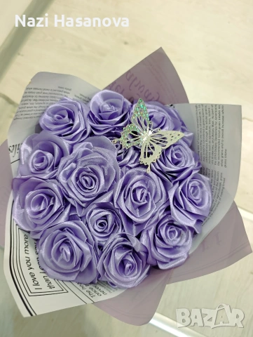 сатенени рози за всеки повод., снимка 7 - Изкуствени цветя - 53338810