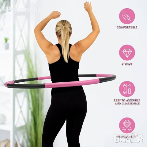 Обръч с тежести Ulocool Hula Hoop Fitness 95 см Фитнес масажен обръч за отслабване, снимка 3 - Фитнес уреди - 46202087