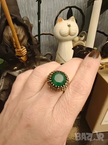 Антикварен сребърен лот смарагди цирконий рубин, снимка 3 - Бижутерийни комплекти - 50037694