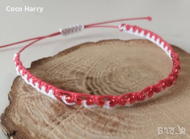 Комплект мартеници гривни, ръчно изработени , снимка 4 - Ръчно изработени сувенири - 53370878