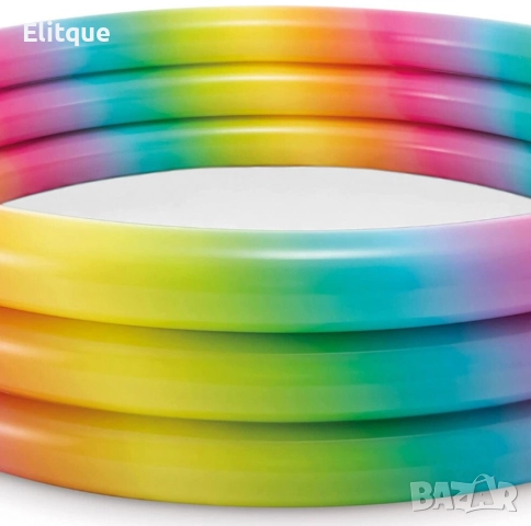 Многоцветен надуваем детски басейн I n t e x - Идеален за забавления в градината 58439NP, снимка 3 - Други стоки за дома - 52888671