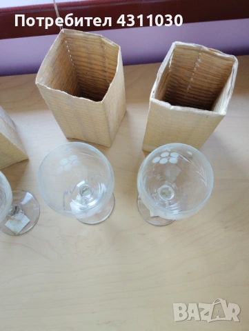 Нови чаши от калиево стъкло за вино и ракия по 12 бр.от вид, снимка 3 - Сервизи - 54199577
