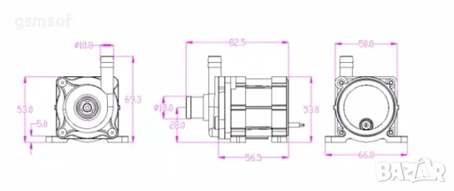 Мини водна помпа за градински езера, фонтани, шадравани, напояване 12v, 19w, снимка 6 - Друга електроника - 47745536