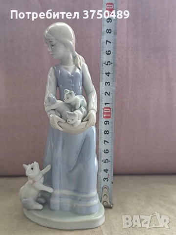 порцеланова фигурка на момиче с котенца, снимка 7 - Колекции - 53812316