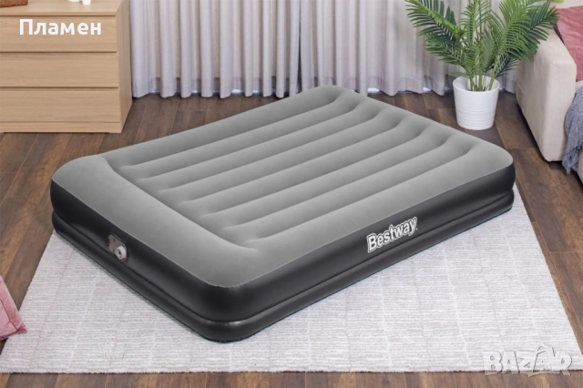 НАДУВАЕМ двоен ДЮШЕК легло, матрак спалня Bestway® Tritech  с ел.помпа 220 V 203 cm x 152 cm x 46 cm, снимка 7 - Спални и легла - 13694113