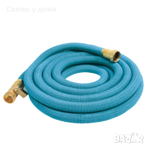 Гъвкав градински маркуч с медни накрайници - 5 м (сгънато) / 15 м (разтегнато), снимка 10 - Напояване - 54074223