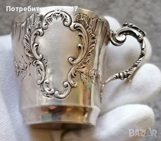 Стара френска сребърна чаша , снимка 1 - Антикварни и старинни предмети - 45759583