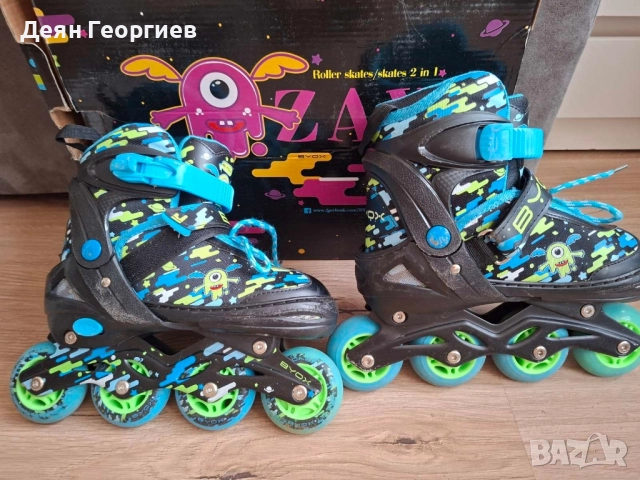Продавам Детски ролери-кънки 2в1 Byox, Zax M, 34-37, син