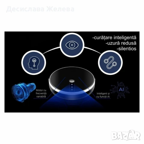 Прахосмукачка робот с моп Voltz, 3 в 1, 2000PA, 4400mAh, до 200 кв. м., Wi-Fi, снимка 3 - Прахосмукачки - 50977588