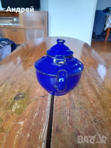 Стар емайлиран чайник #79, снимка 4 - Други ценни предмети - 50313511