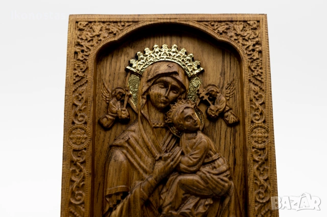 Релефна икона на Пресветата Майка Богородица с Младенеца, снимка 6 - Икони - 53223473