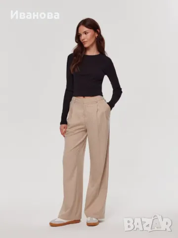 Широк стилен панталон модел wide led, снимка 5 - Панталони - 50435634