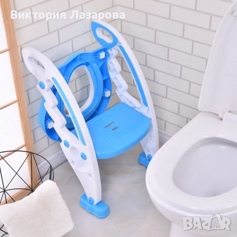 Детска седалка-адаптор за тоалетна чиния със стълба, снимка 4 - Други - 46475608