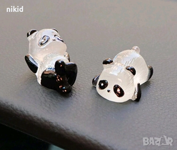 5 бр малки панди пандички Панда пластмасови фигурки фигурка украса декорация , снимка 3 - Фигурки - 51436849