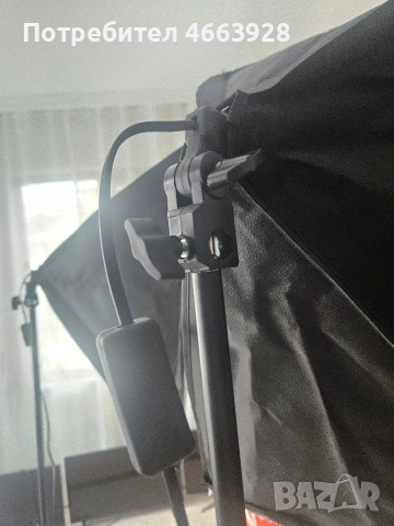 Студийно осветление 2 софтбокса + стойка, снимка 2 - Светкавици, студийно осветление - 54087568