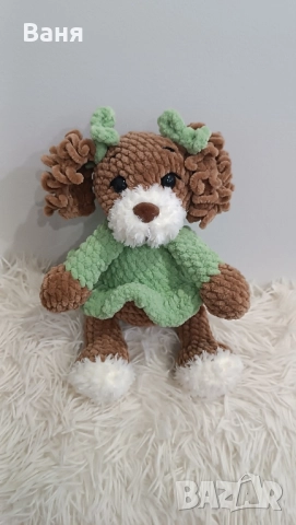 Ръчно плетено кученце, снимка 2 - Плюшени играчки - 52260220