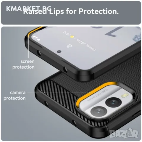 Nokia X30 5G Удароустойчив Carbon Fiber Калъф и Протектор, снимка 6 - Калъфи, кейсове - 49165743