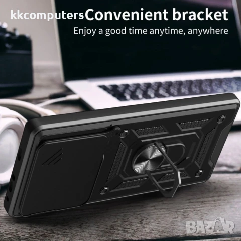 Motorola Edge 60 Pro 5G Удароустойчив Ring Holder with Slide Camera Protector Калъф и Протектор, снимка 10 - Калъфи, кейсове - 50657210