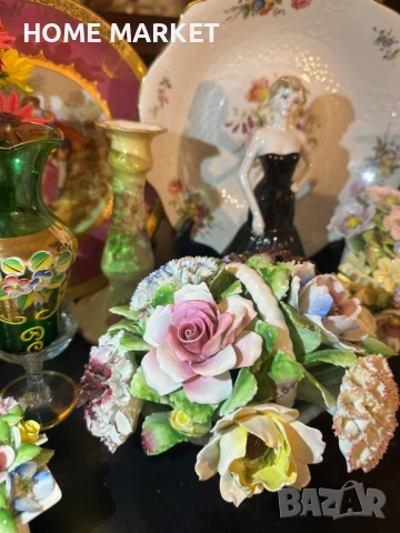 Royal Doulton England  Circa 1966 - “ Грандиозната цветна кошница” - порцеланова кошница с цветя, снимка 8 - Антикварни и старинни предмети - 52734661