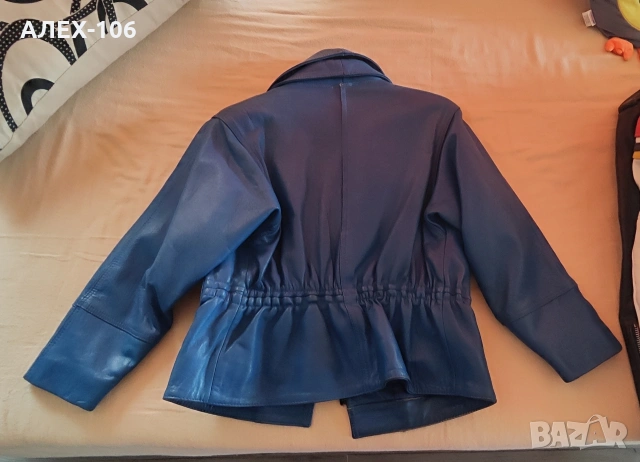 Кожени якета син , снимка 2 - Якета - 53229492