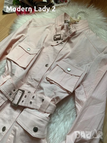 Светло розов тренч, снимка 2 - Якета - 50866880