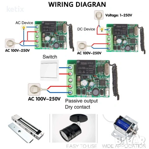 Безжично дистанционно управление 220 V 230 V, снимка 3 - Друга електроника - 53569675