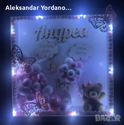 3Д бебешка визитка.Луксозен подарък за изписване ,погача, кръщене., снимка 13 - Мебели за детската стая - 53658113