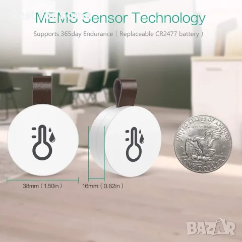 ORIA Мини безжичен сензор за влажност и температура, снимка 6 - Друга електроника - 50272609