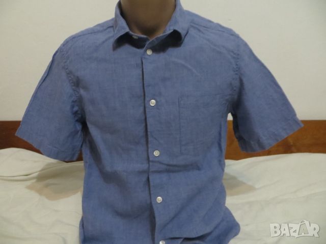 Мъжка риза с къс ръкав от лен H&M, снимка 1
