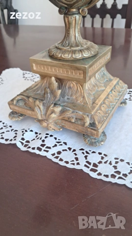 Свещник месинг Ар Нуво, снимка 3 - Декорация за дома - 53681928