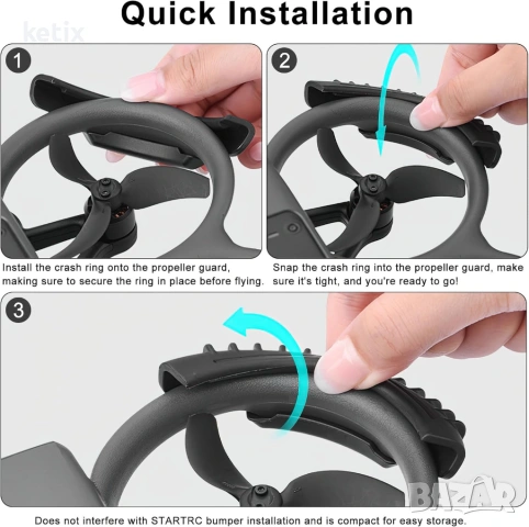 Комплект от 4 аксесоара за дрон, защита за перка за DJI Avata 2, аксесоари за Dji Avatar 2, снимка 5 - Дронове и аксесоари - 53910953