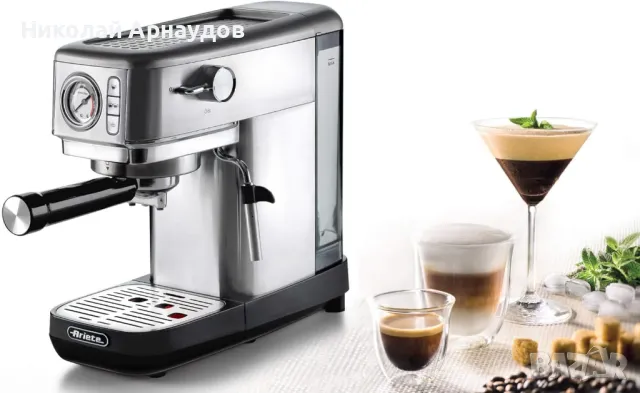 Ariete Espresso Slim Metal 1381, Кафемашина с манометър, снимка 4 - Кафемашини - 48139420