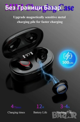 Безжични Bluetooth слушалки XG20 TWS 5.0 с LED дисплей, водоустойчиви, 8D стерео звук, зарядна кутия, снимка 5 - Bluetooth слушалки - 53356971