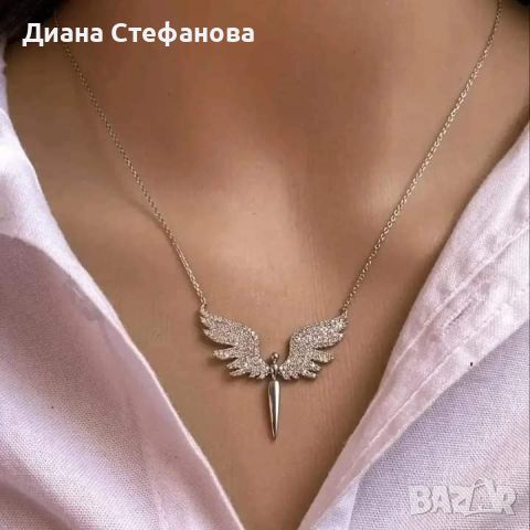 Сребърно колие "Ангелски криле", снимка 2 - Колиета, медальони, синджири - 45146866