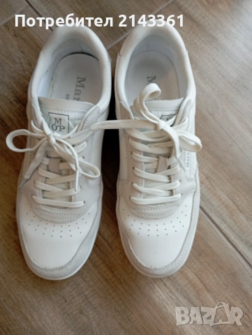 Спортни бели кожени обувки Марко Поло стелка 26,5см 