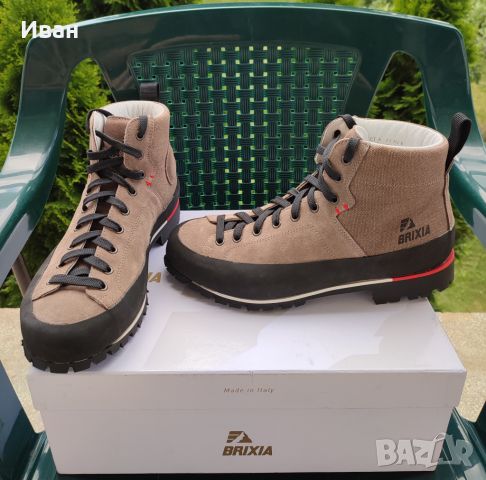 Нови мъжки обувки BRIXIA Vibram кожа произведени в Италия, снимка 10 - Мъжки боти - 46467376