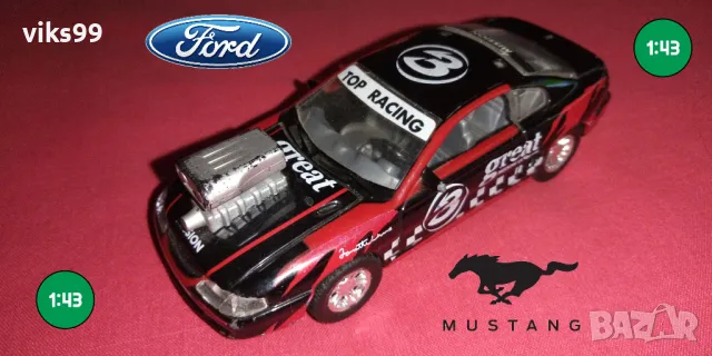 Метална количка Ford Mustang Realtoy - Мащаб 1:43, снимка 1 - Колекции - 48474985