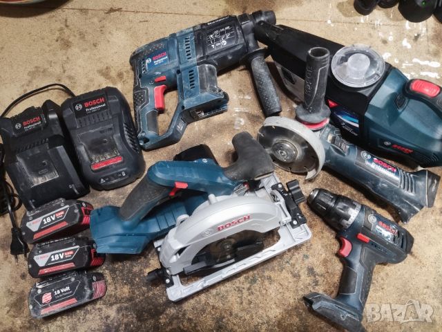 Bosch Professional 5 машини 3 батерии, снимка 2 - Други инструменти - 46651207