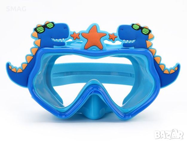 Детска морска маска за плуване син динозавър 6-12 години, снимка 1 - Водни спортове - 46281460