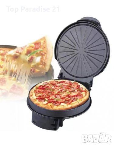 Уред за приготвяне на пица с незалепващо покритие Lexical LPM-2660-1 , снимка 3 - Гофретници - 46405317