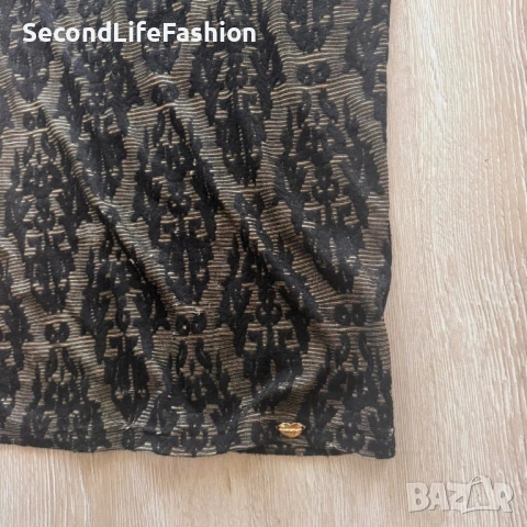 Дамска рокля Lucy, дантелена, вискоза черно-златиста размер S/M, снимка 5 - Рокли - 53221866