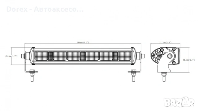 LED Бар 28,4 см 30W - Насочена SPOT светлина за камиони, автомобили и Offroad, снимка 2 - Аксесоари и консумативи - 53781919