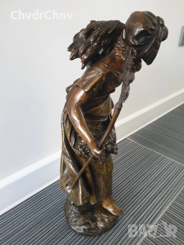 45см-3кг Moreau ЦAM статуетка/стара френска скулптура/фигура на жена-жътварка, снимка 3 - Статуетки - 53480960