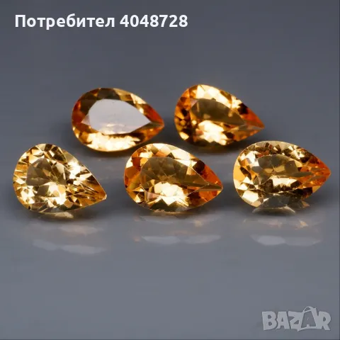 5бр. Естествен Цитрин - 9.15ct. - Бразилия, снимка 1 - Други - 47310876